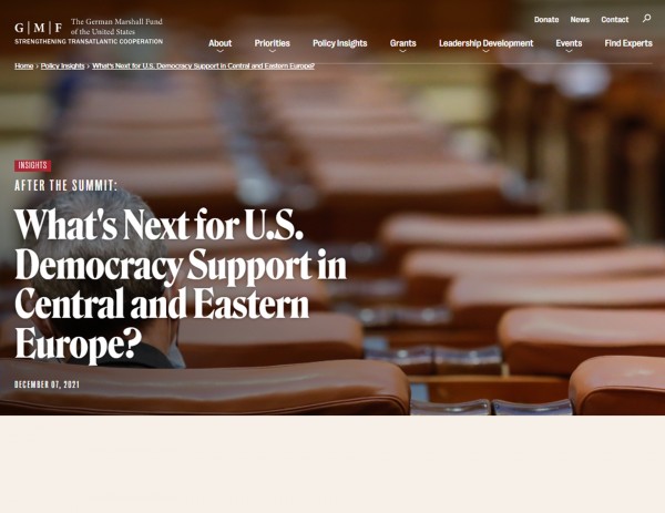 After the Summit: What Next for U.S. Democracy Support in Central and Eastern Europe?