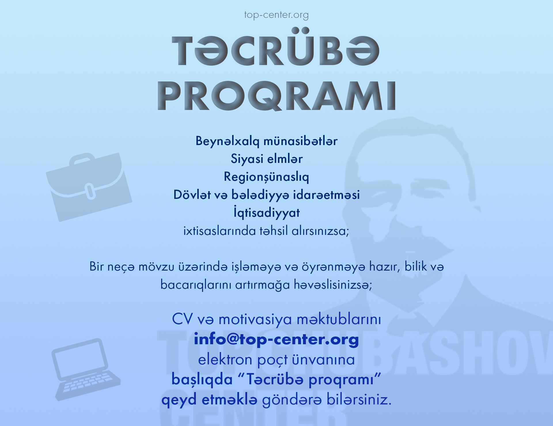 Topçubaşov Mərkəzində Tədqiqat üzrə Təcrübə Proqramı