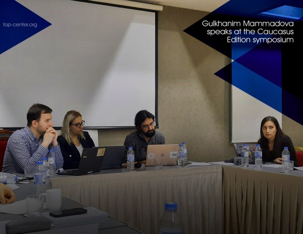 Gulkhanim Mammadova speaks at the Caucasus Edition symposium