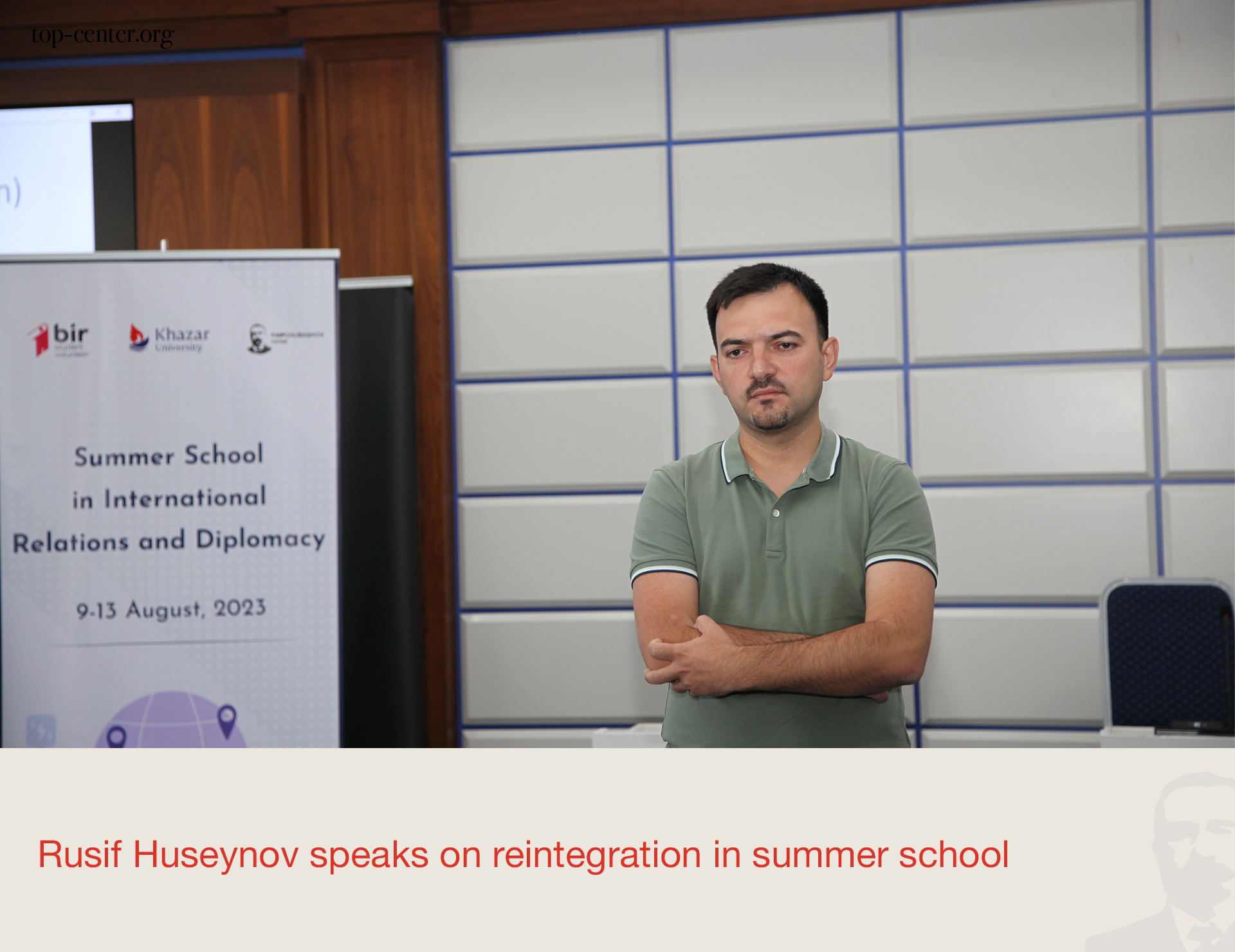 Rusif Huseynov speaks on reintegration in summer school