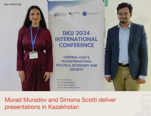 Murad Muradov and Simona Scotti deliver presentations in Kazakhstan