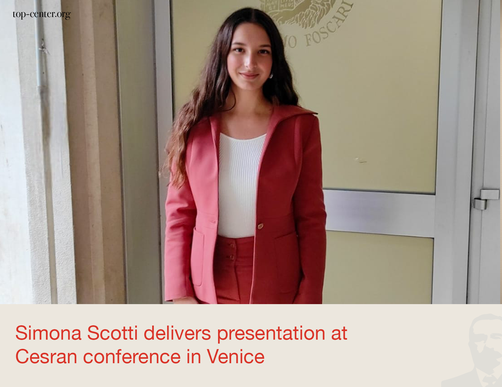 Simona Scotti delivers presentation at Cesran conference in Venice